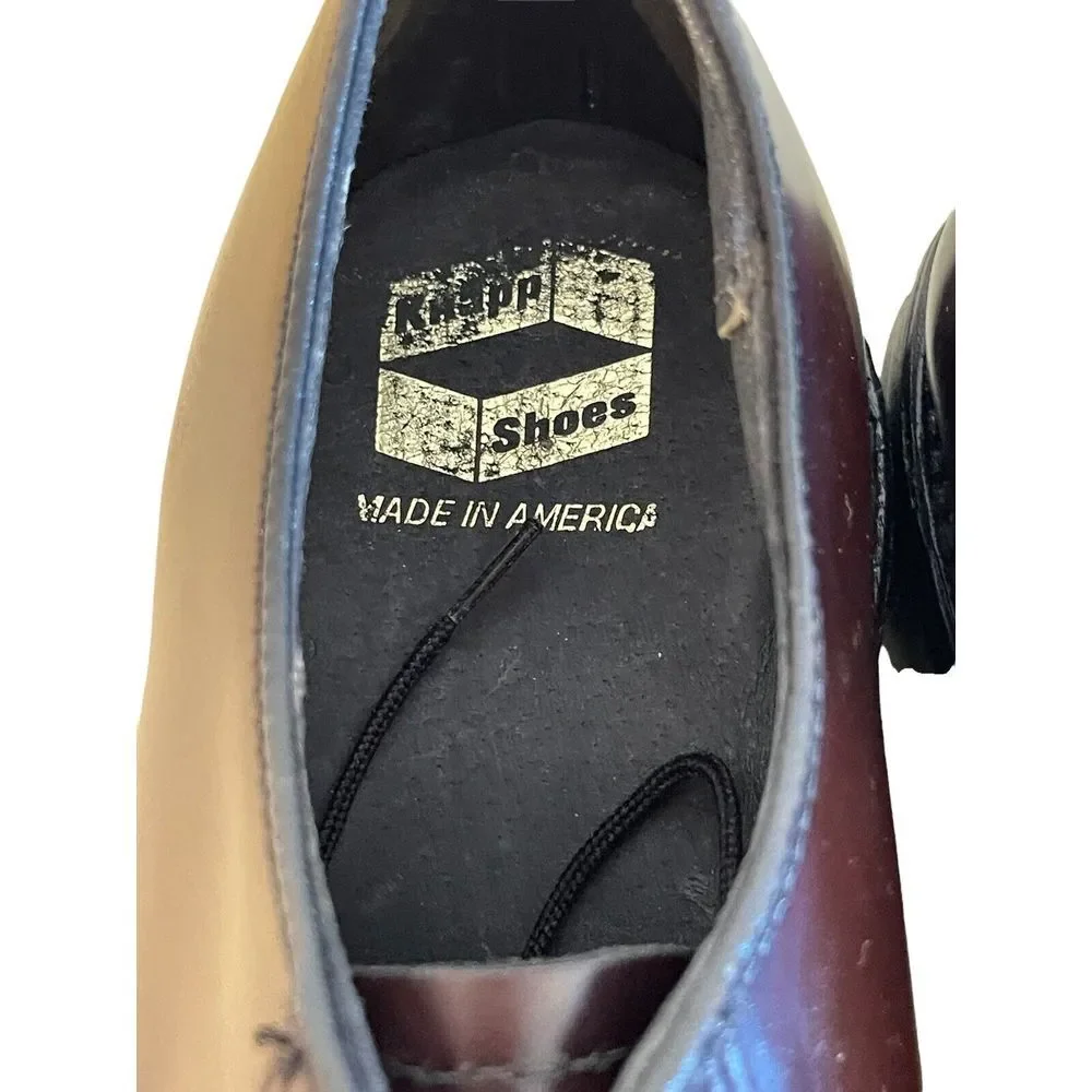Knapp K160 Brown Leather Dress Shoe Men 7 EE Goodyear GT Oil Proof USA B27 92029